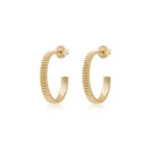 NWT Gia Thin Scallop Hoops // 14k Gold Vermeil